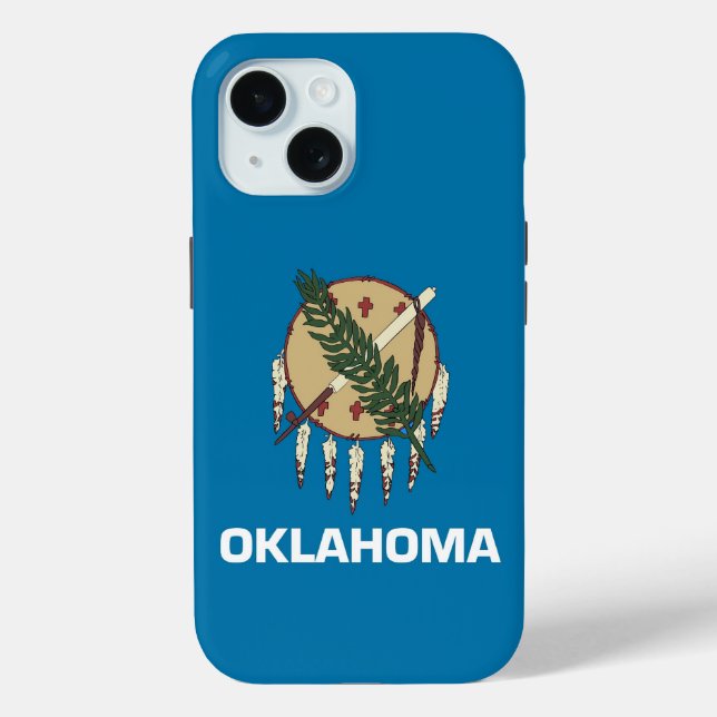 Apple iPhone 15 Case-Mate with Oklahoma flag Case-Mate iPhone Case (Back)