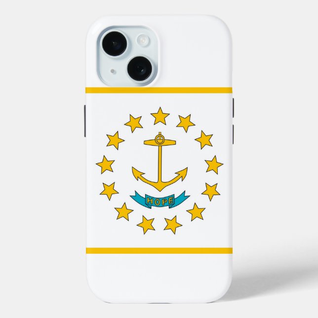 Apple iPhone 15 Case-Mate with Rhode Island flag Case-Mate iPhone Case (Back)