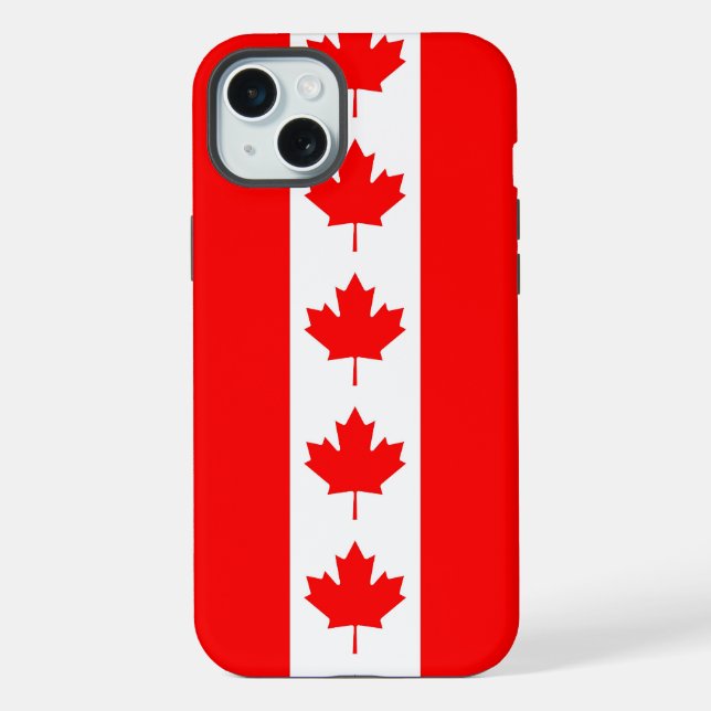 Apple iPhone 15 Plus Case, Canada flag Case (Back)