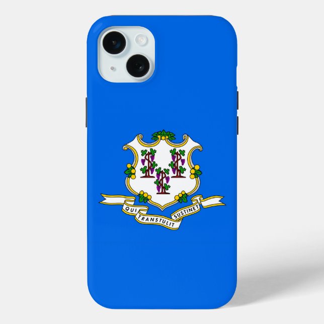 Apple iPhone 15 Plus Case-Mate, Connecticut flag Case-Mate iPhone Case (Back)