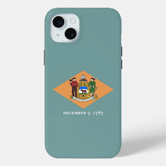 Apple iPhone 15 Plus Case-Mate, Delaware flag Case-Mate iPhone Case (Back)