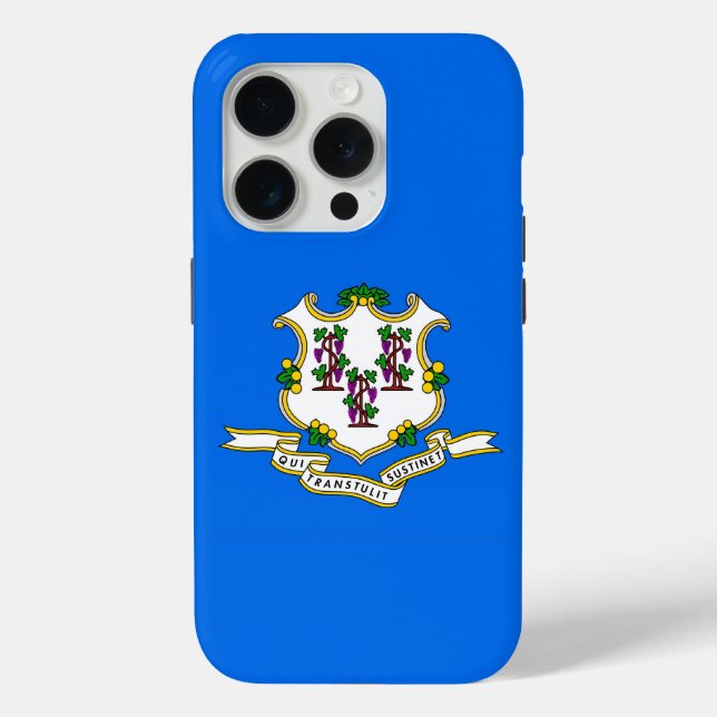 Apple iPhone 15 Pro Case-Mate, Connecticut flag Case-Mate iPhone Case (Back)