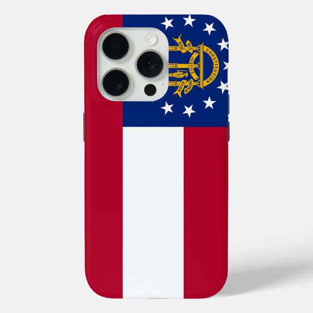 Apple iPhone 15 Pro Case-Mate, Georgia flag Case-Mate iPhone Case (Back)