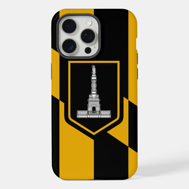 Apple iPhone 15 Pro Max Case, Baltimore flag Case (Back)