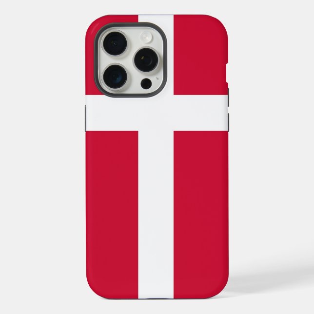 Apple iPhone 15 Pro Max Case, Denmark flag Case (Back)