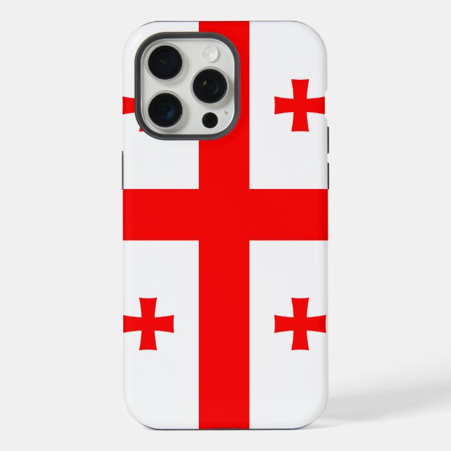 Apple iPhone 15 Pro Max Case, Georgia flag Case (Back)
