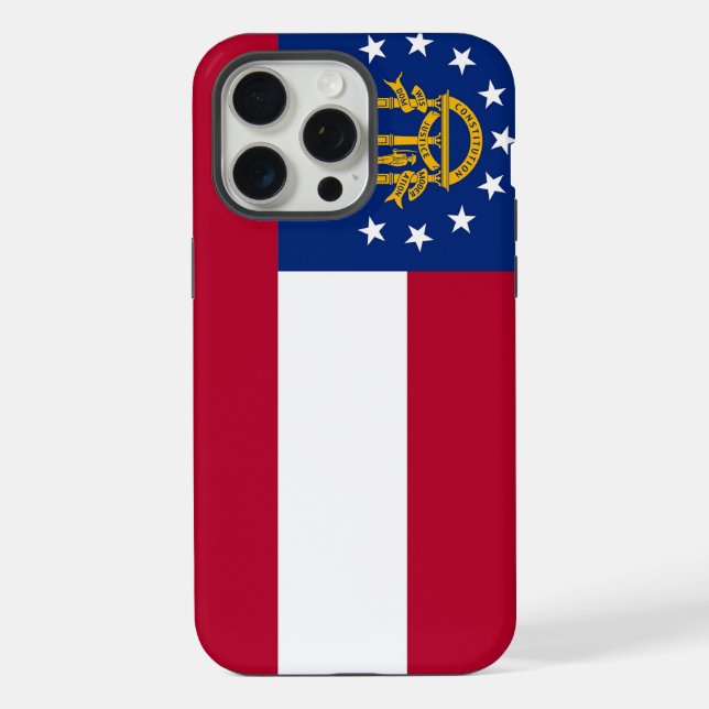 Apple iPhone 15 Pro Max Case, Georgia flag Case (Back)