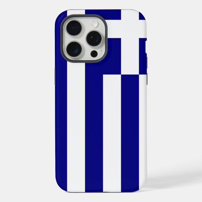 Apple iPhone 15 Pro Max Case, Greece flag Case (Back)