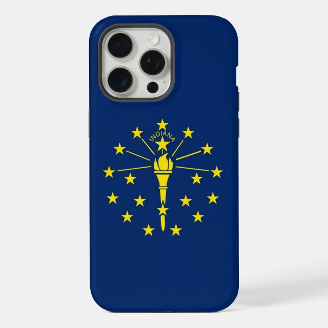Apple iPhone 15 Pro Max Case, Indiana flag Case (Back)