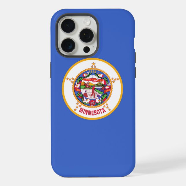 Apple iPhone 15 Pro Max Case, Minnesota flag Case (Back)