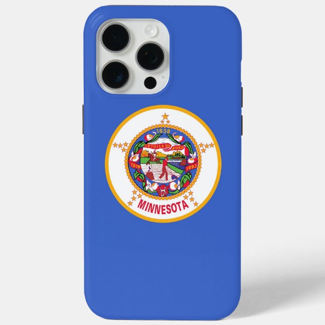 Apple iPhone 15 Pro Max Case, Minnesota flag Case-Mate iPhone Case (Back)
