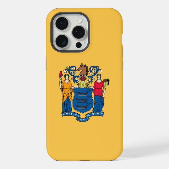 Apple iPhone 15 Pro Max Case, New Jersey Flag Case (Back)