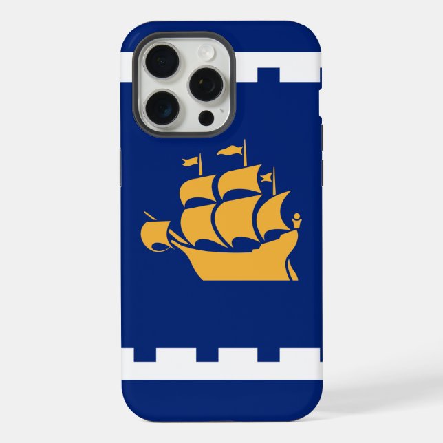 Apple iPhone 15 Pro Max Case, Quebec City flag Case (Back)