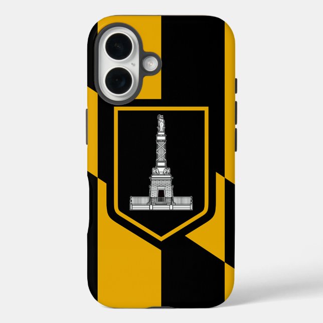 Apple iPhone 16 Case-Mate with Baltimore flag Case-Mate iPhone Case (Back)