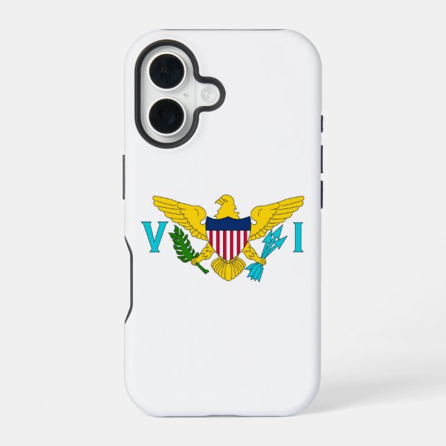 Apple iPhone 16 Case, Virgin Islands flag Case (Back)