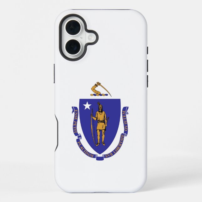 Apple iPhone 16 Plus Case-Mate, Massachusetts flag Case (Back)