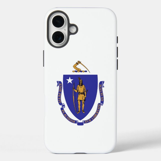 Apple iPhone 16 Plus Case-Mate, Massachusetts flag Case-Mate iPhone Case (Back)