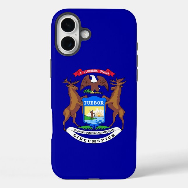 Apple iPhone 16 Plus Case-Mate, Michigan flag Case-Mate iPhone Case (Back)