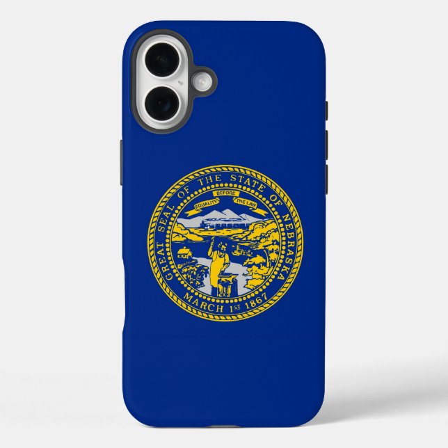 Apple iPhone 16 Plus Case-Mate Nebraska flag Case (Back)
