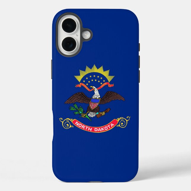 Apple iPhone 16 Plus Case-Mate North Dakota flag Case-Mate iPhone Case (Back)