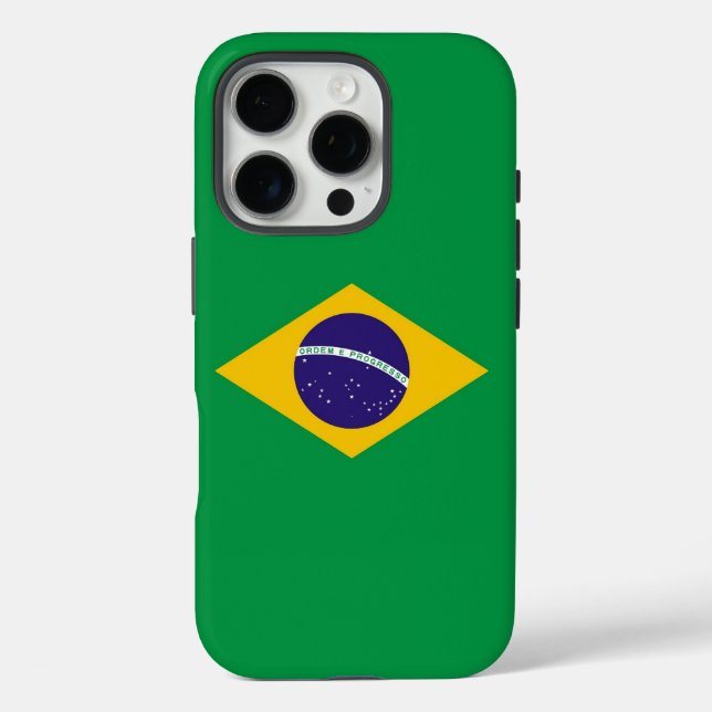 Apple iPhone 16 Pro Case-Mate, Brazil Flag Case-Mate iPhone Case (Back)