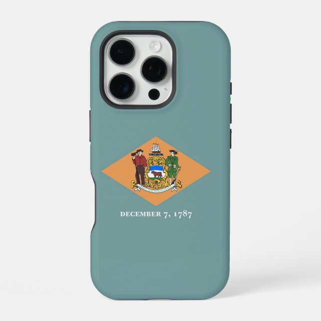 Apple iPhone 16 Pro Case-Mate, Delaware flag Case (Back)