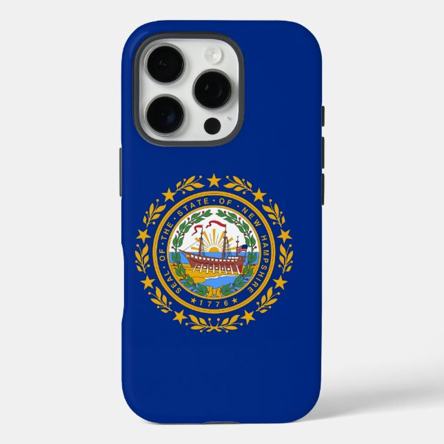 Apple iPhone 16 Pro Case-Mate, New Hampshire flag Case-Mate iPhone Case (Back)