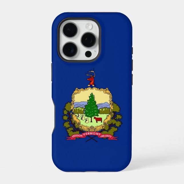 Apple iPhone 16 Pro Case, Vermont State flag Case (Back)