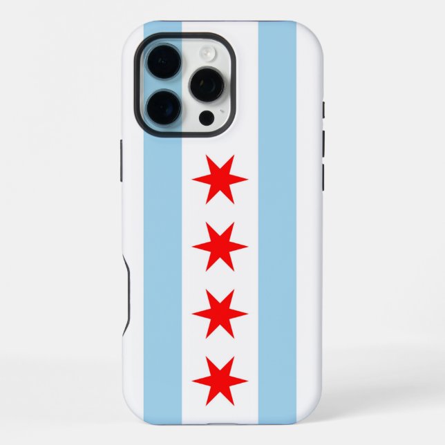 Apple iPhone 16 Pro Max Case, Chicago flag Case (Back)