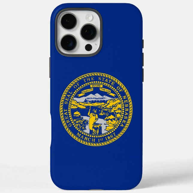 Apple iPhone 16 Pro Max Case, Nebraska flag Case-Mate iPhone Case (Back)