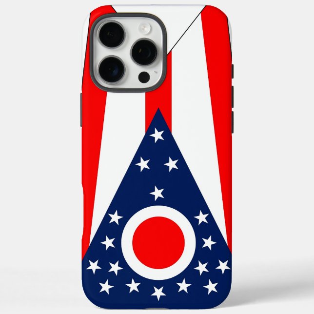 Apple iPhone 16 Pro Max Case, Ohio flag Case (Back)