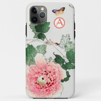 APPLE iPhone / iPad case JAPANESE PEONY INITIAL