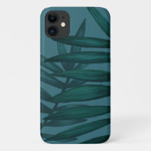Apple iPhone Teal Palm Leaves Case
