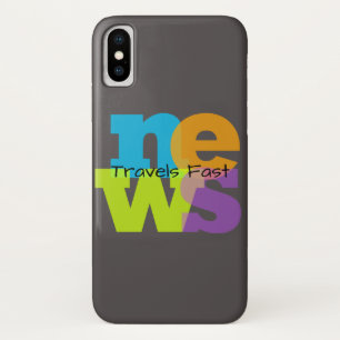 Apple iPhone X Phone Case Colourful News Travels