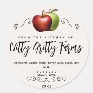 Apple Jam Jelly preserve Custom Canning Label