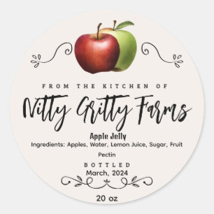 Apple Jam Jelly preserve Custom Canning Label