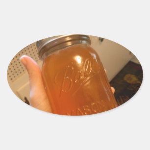Apple Jelly Canning Jar Oval Sticker