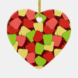 Apple Jumble Pattern Ceramic Tree Decoration