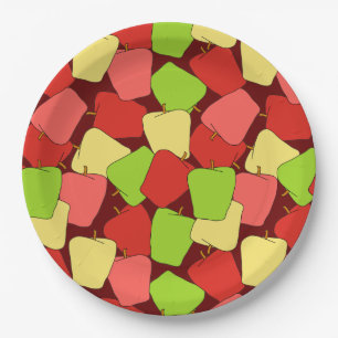 Apple Jumble Pattern Paper Plate