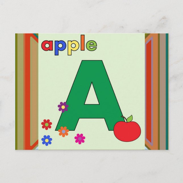 Apple Letter A Postcard (Front)