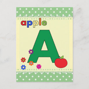 Apple Letter A Postcard