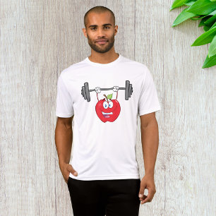 Apple Lifting Weights Fitness Fruit Character  T-Shirt