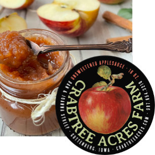 APPLE LOGO Farm Orchard Business Applesauce Clas Classic Round Sticker