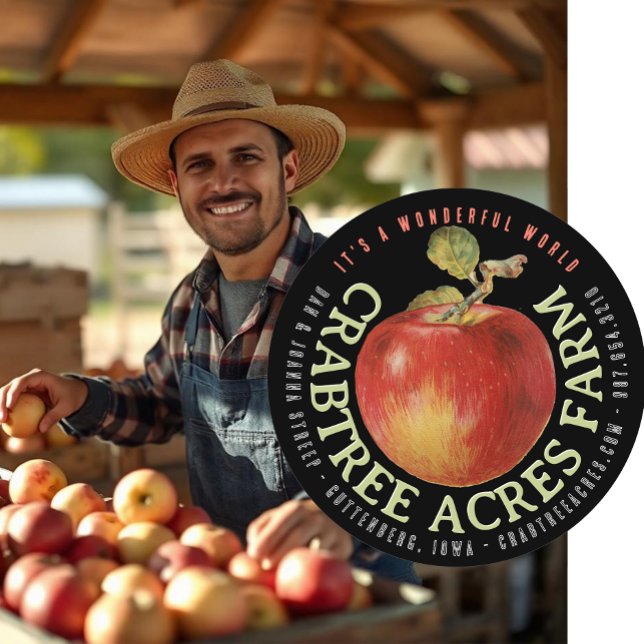 APPLE LOGO Farm Orchard Business Cider Label       (Creator Uploaded)