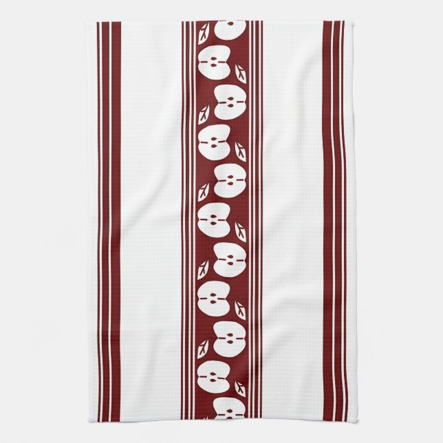 Apple Luxury Jacquard Stripes Tea Towel (Vertical)