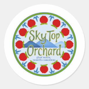 Apple Mandala - Blue Classic Round Sticker