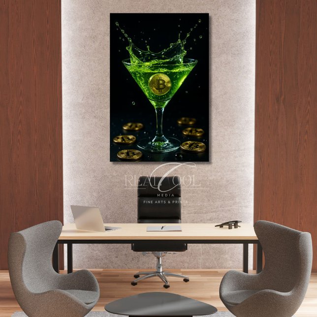 Apple Martini Glass with Floating Bitcoin Art  Poster (Creator Uploaded)
