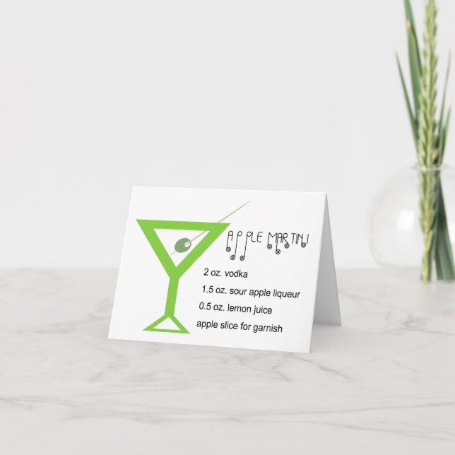 Apple Martini Note Card (Front)
