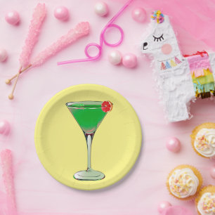 Apple Martini Paper Plate