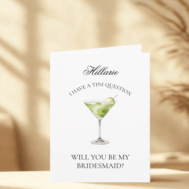 Apple Martini Will You Be My Bridesmaid Card (Creator Uploaded)